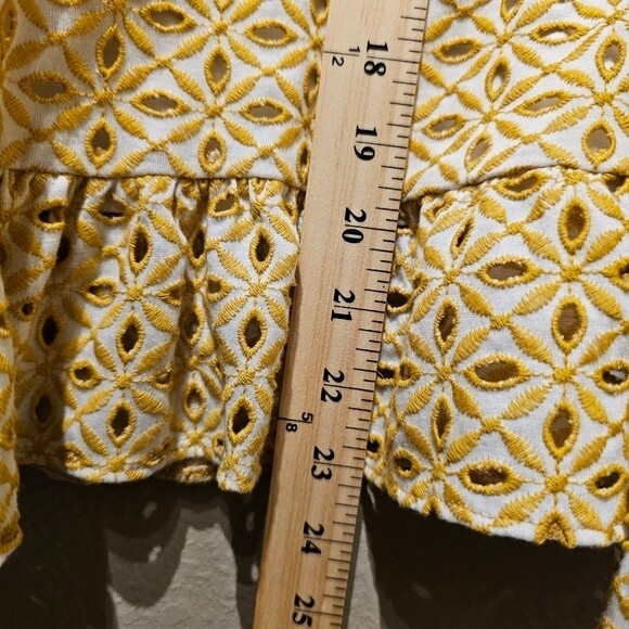 Topshop Yellow Broderie Mini Dress Size 4 - Picture 8 of 8
